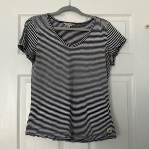 Toad & Co Navy and White Striped Shirt